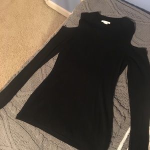 Black cold shoulder sweater